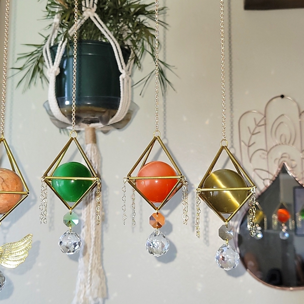 Green Cats Eye Suncatcher